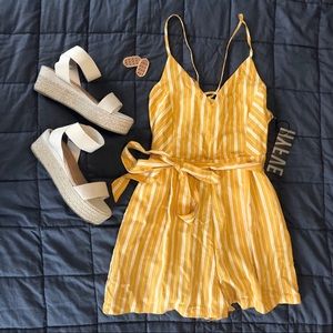 Yellow Pinstriped Romper
